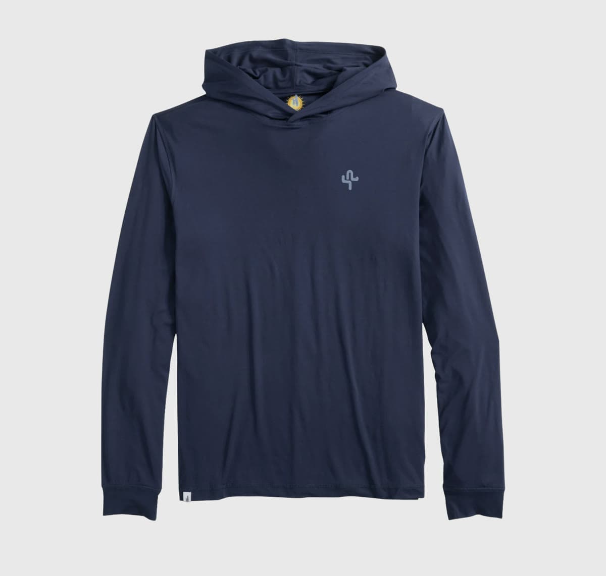 Navy Saguaro Point hooded sun shirt with the cactus mark on the chest