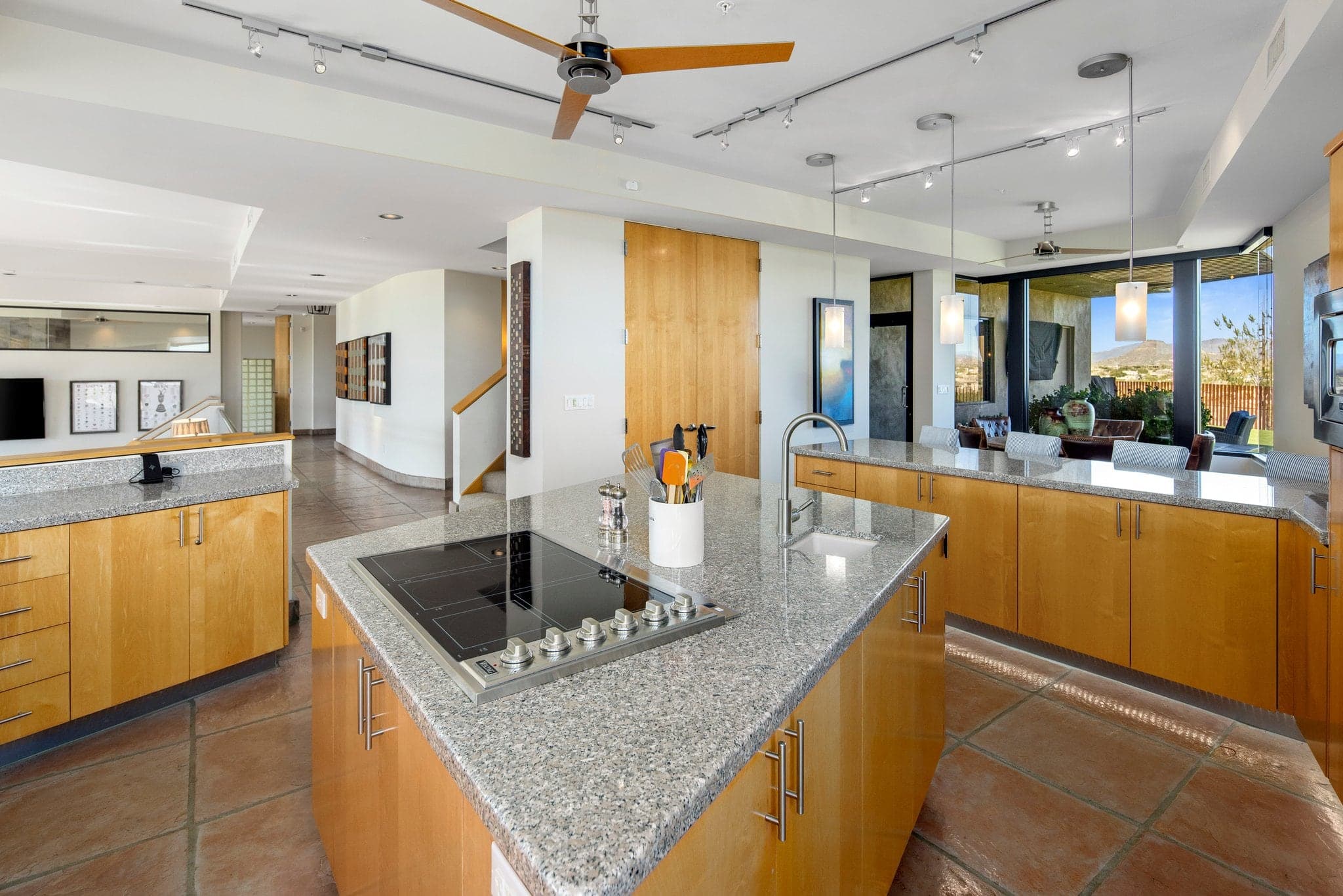 The Viking-equipped chef's kitchen at Saguaro Point, stocked before arrival